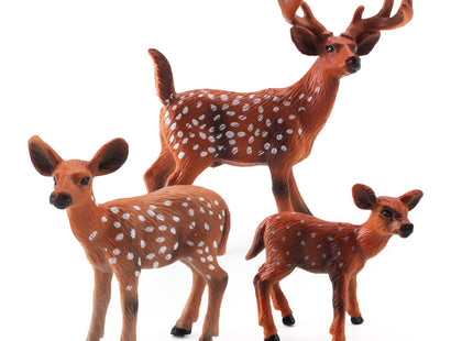 WONWONTOYS Forest Wildlife Toy Set White Tailed Deer Figures Spotted Deer Whitetail Christmas Scene decorationCake Decoration Children's Cognitive Toys