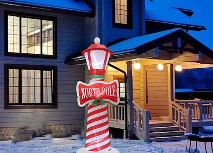 Poptrend 6FT Inflatable Christmas Decorations Inflatable Lighthouse Xmas Blow Up Decor for Yard Lawn Home with LED Christmas Lights