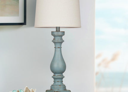 Cinkeda 29" Tall Coastal Lamp,Retro-Blue Vintage Bedside Nightstand Lamps with USB Charging Ports A/C,3-Way Dimmable Touch Control Table Lamps for Bedroom Living Room,Single Blue