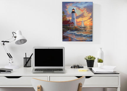 Lighthouse Canvas Wall Art Coastal Beach Modern ArtWork 12" x 16"