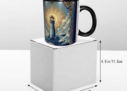 sagacitrix Lighthouse Coffee Mug 11 OZ Cute Tea Cup Funny Coffee Cups for Women Microwave Safe