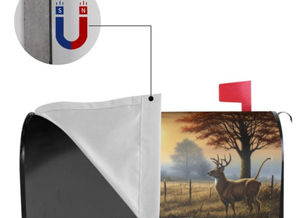 Foruidea Deer Tractors Personalized Mailbox Covers Magnetic Mailbox Wraps Post Letter Box Cover Standard Oversize 25.5x21 MailWrap Garden Home Decor