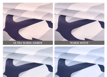 Sunlit Nautical Fabric Shower Curtain, Navy Blue Anchor with Gray Stripes Shower Curtains, Nautical Ocean Bathroom Decoration Curtains