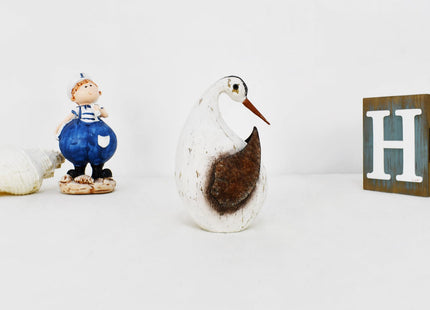 Wood Bird Statue Nautical Tabletop Decor Decorative Seabird Sculpture