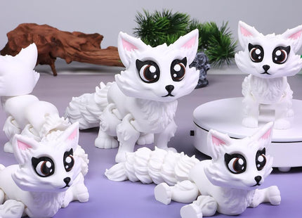 3D Printed Fox, Articulated Animal Fidget Toy, Cute Movable Fox (Small)