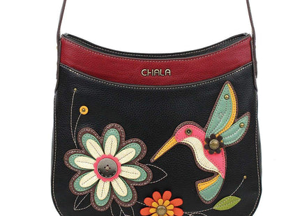 Chala Handbags Hummingbird Crescent Crossbody Handbag Purse, Hummingbird Lovers