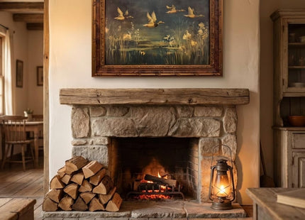 KBCXOY Mallard Duck Wall Art, Teal Brown Vintage Rustic Cabin Lake Print