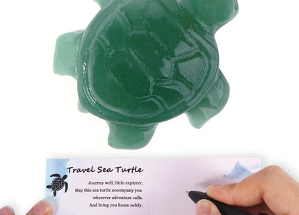 Hguxmcu Crystal Turtle Travel Gifts for Women, 2.1" Hand Carved Sea Turtle