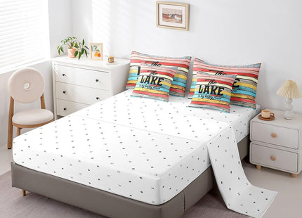 Erosebridal Lake House Themed Comforter Set Queen Size, 7 Pc Bed in a Bag