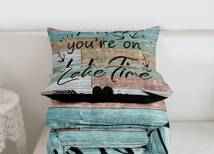 Erosebridal Lake House Decor Comforter Set, Rustic Wooden Barn Quilt Twin, Retro Country Farmhouse Duvet Insert for Kids Boys Teens Adult, Grunge Arrows Love Heart Bedding Comforters, Green Brown