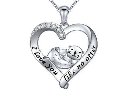 Sea Otter Necklace 925 Sterling Silver Cute Otter Jewelry Gifts for Women