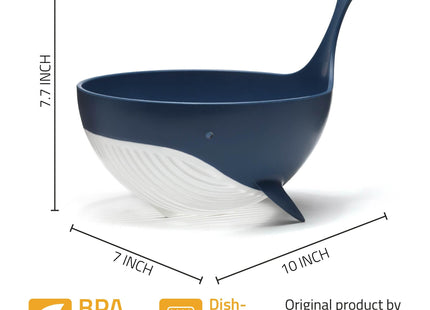 Peleg Design Pastail Medium Pasta Colander – Fun Whale-Shaped Plastic Colander for Draining Pasta, Vegetables, and Fruit. Fun kitchen gadgets. Cute kitchen gift.