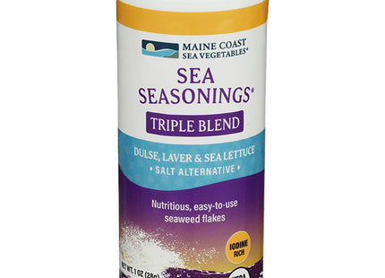 Maine Coast Organic Triple Blend Flakes Shaker 1 oz (1 Pack) - Mix of dulse, laver, and sea lettuce - Natural Umami Flavor - Perfect for Salads, Soups, Snacks - Gluten-Free, Iodine-Rich Seasoning
