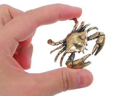 ULTNICE Retro Crab Ornaments 3Pcs Mini Brass Crabs Adornments for Home Office Tea House Desktop Decor 2.00X1.18X0.51In Creative Animal Figurines