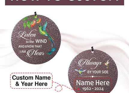 Extrabily Personalized Hummingbird Memorial Wind Chimes