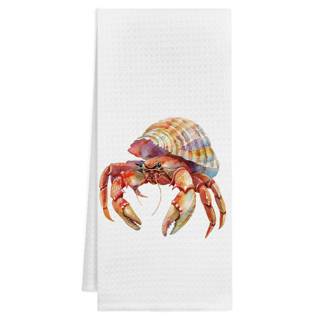 KAOWT Coastal Beach Crab Kitchen Towels, Coastal Nautical Hermit Crab Gifts Dish Tea Towels for Kitchen Decor, Beach Seafood Party Supplies Decorative Hand Towel for Bathroom Decor, 16x24 Inch