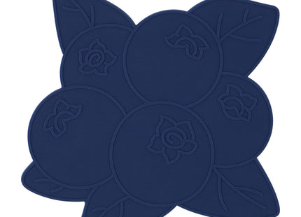 UPware Blueberry-Shaped Silicone Drink Coasters - Non-Slip, Anti-Stain, Heat-Resistant, Reusable Coasters for Drinks, Blue, 4.25 x 4.25 Inches, Set of 4