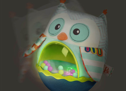 B. toys Owl Be Back Baby Musical Toy, Wobbling Sensory Owl Toy, Softtoys