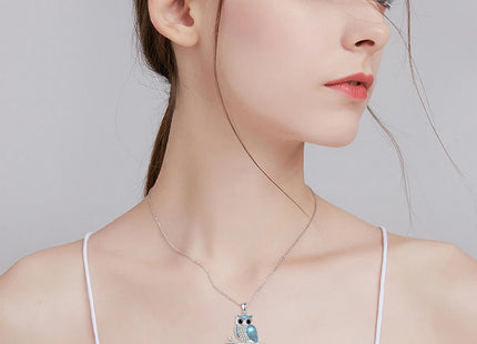 LWQQWL Owl Necklace for Women 925 Sterling Silver Owl Pendant Necklaces Cute Animal Jewelry Gifts