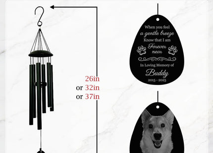 Personalized Wind Chimes Memorial Gifts for Loss of Dog, Pet Sympathy Gift
