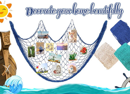 Ecjiuyi Decorative Nautical Fishing Net, Wall Photo Hanging Display