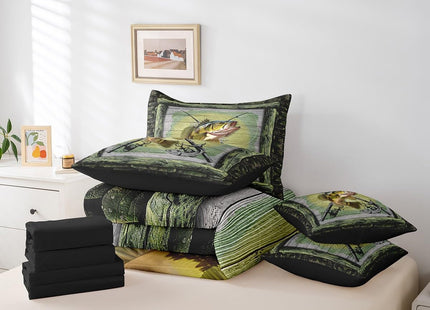 Feelyou Fishing Hunting Pike Bed in a Bag Twin Size Bedding