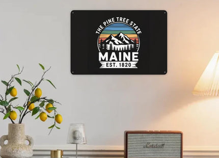 Maine The Pine Tree State Home Decoration Metal Tin Sign 8X12 Inches Wall Art Outdoor Garden Decor