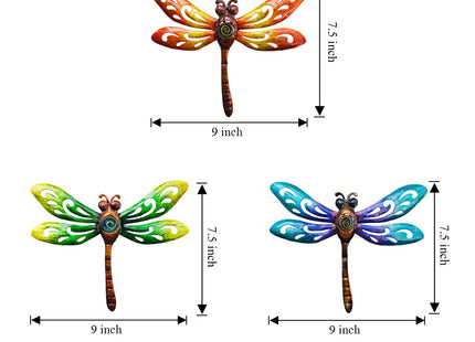 Yonivexis Metal Dragonfly Wall Decor Outdoor wall Art Hanging Decorations Living Room Bedroom Fence Dragonfly Garden Decor, Style1