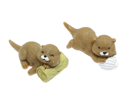 ZYAMY 8pcs Miniature Otter Statue Small Animal Shape Decoration DIY Micro Landscape Otter Fairy Garden Supplies