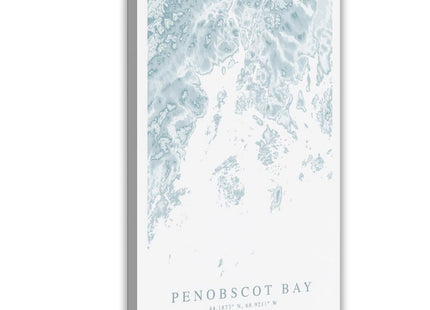 DUYIGCR Penobscot Bay Maine Map, Coastal Canvas Poster Bedroom Sports Landscape Office Room Decor Gift Frame 12" L X 18" W