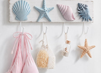 Tide and Tales Seashell Towel Rack, Beach Decor for Bathroom, Coastal Theme