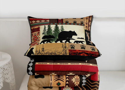 Erosebridal Rustic Bear Comforter Set, Southwestern Native American Twin