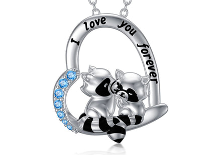 MISTBEE Mothers Day Gifts Raccoon Necklace for Mom Women 925 Sterling Silver Two Raccoon Necklaces Raccoon Jewelry for Birthday Christmas