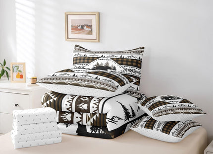 Feelyou Bear Comforter Set with Sheets 7 Piece Queen Size Rustic Cabin