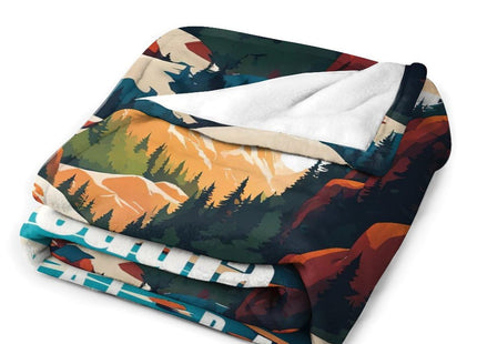 NOUCAN Acadia National Park Blanket Abstract Nature Landscape Forest Blanket Gift for Bedroom Office Living Room 50x60 Inch