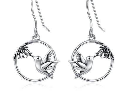 Hummingbird Dangle Drop Earrings for Women 925 Sterling Silver Bird Flower Jewelry Hummingbird Earrings Mother's Day gifts