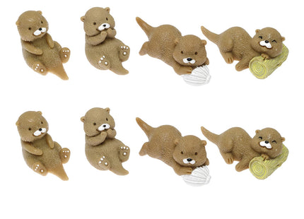 ZYAMY 8pcs Miniature Otter Statue Small Animal Shape Decoration DIY Micro Landscape Otter Fairy Garden Supplies