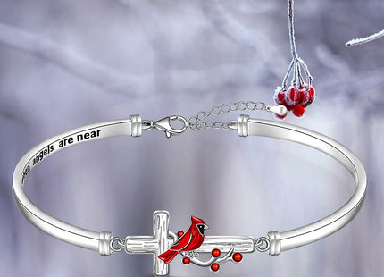 Cardinal Cross Gifts Bracelets for Women Sterling Silver Cardinal Bracelet
