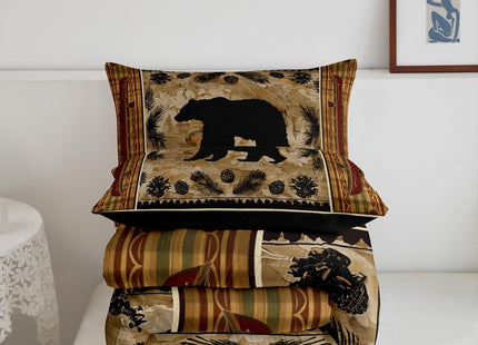 Feelyou Black Bear Comforter Set Twin Size for Kids Boys Girls Bedding Set