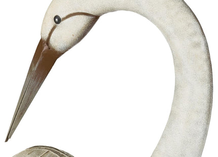 Regal Art & Gift Metal Egret Statue – Coastal Heron Garden Sculpture, Elegant Bird Decor for Lawn, Patio, or Beach House Yard – Sturdy Outdoor Standing Crane Ornament, 15.25""L x 8.25""W x 40.5""H
