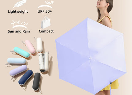 BAODINI Mini Travel Umbrella with UV Sun Protection, Compact Pocket-Size