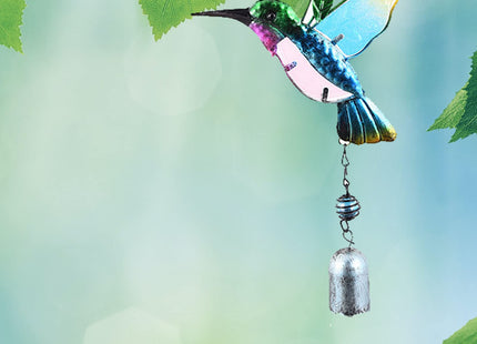 Hummingbird Decor with Bell, Hummingbird Wind Chimes, Hanging Bell Decorations for Yard, Garden, Home and Outdoor, Gift for Mom