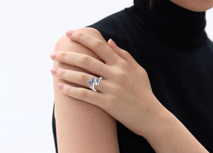 Vadmans Dragonfly Spoon Ring Sterling Silver Adjustable Dragonfly Ring Moonstone Jewelry Gifts for Women Wife Mother