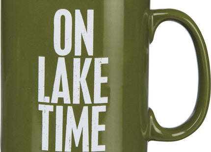 Primitives by Kathy 21675 Green Stoneware Coffee Mug, 20-Ounce, Lake Time