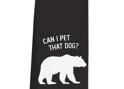 JFFTLL Funny Bear Kitchen Towels, Bear Gifts for Women Men Dish Tea Towels for Kitchen Decor, Can I Pet That Dog Wild Animal Decorative Hand Towel for Bathroom Decor, 16x24 Inch