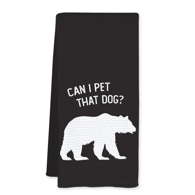 JFFTLL Funny Bear Kitchen Towels, Bear Gifts for Women Men Dish Tea Towels for Kitchen Decor, Can I Pet That Dog Wild Animal Decorative Hand Towel for Bathroom Decor, 16x24 Inch