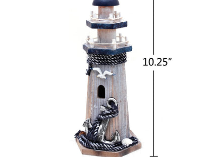 Wood Lighthouse Nautical Decor Tabletop Centerpiece Lighthouse Sculpture