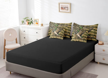 Feelyou Duck Camo 7 Piece Bedding Set Full Size for Boys Teens Kids Hunting Duck Comforter Set with Sheets Hunter Rustic Farmhouse Cabin Bed in a Bag Wild Home Decor