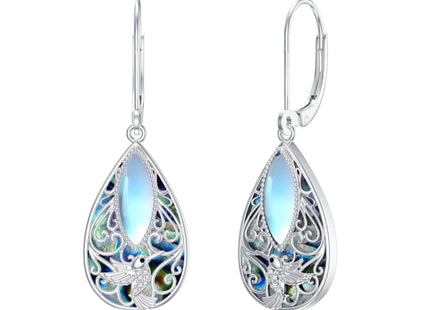 Hummingbird Filigree Earrings Sterling Silver Hummingbird Drop Dangle Earrings Filigree Leverback Earrings Jewelry Gifts