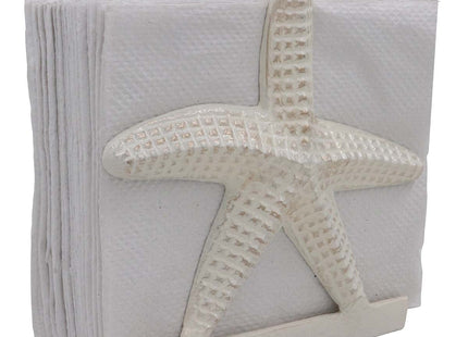 THDC Nautical Napkin Holder, Lunch, Dinner, Nautical Collection Napkin Holder, Made of Metal (Star Distressed Off-White)